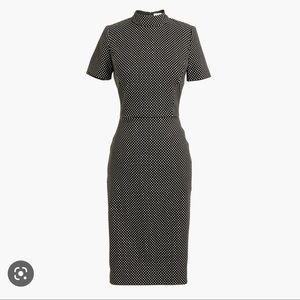 JCrew Short-sleeve mockneck jacquard dress / 00